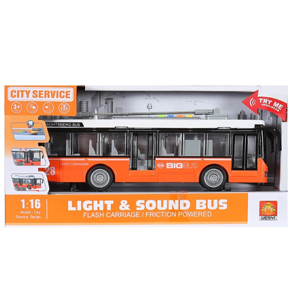 Autobus sa zvukom i svetlom narandžasti WY911B Wenyi 46919