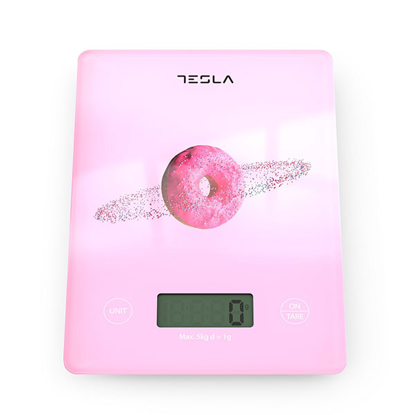 Kuhinjska digitalna vaga krofnica 5kg roze Tesla KS101P