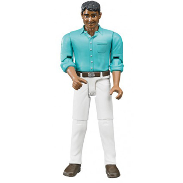 Figura čoveka u belim farmerkama i plavoj košulji 1:16 Bruder 600037