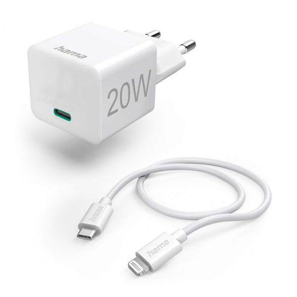 Kućni punjač + USB-C-Lightning kabl 20W Hama 201620