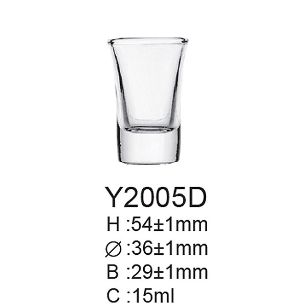 Staklena čaša za rakiju 6/1 15 ml Y2005D