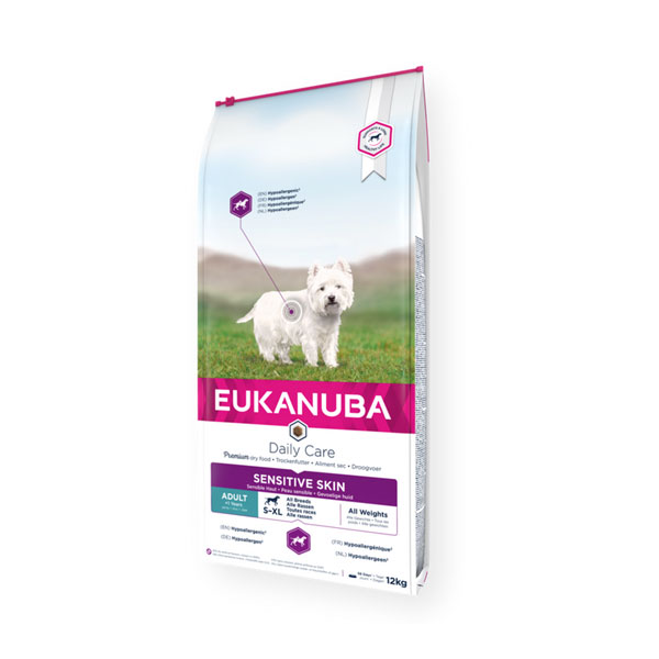 Hrana za pse Sensitive skin 12kg Adult Daily Care Eukanuba EUK4006003