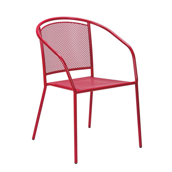 Baštenska stolica metalna Arko sa naslonom za ruke crvena 051114-609140