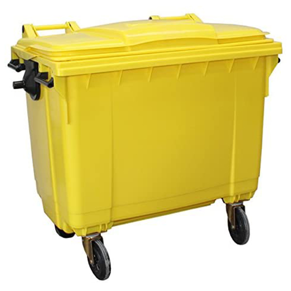 Plastični kontejner 660l ravan poklopac žuti 1018