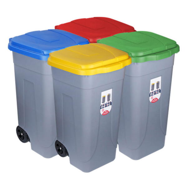 Dvorišna kanta za smeće na točkovima 100l multicolorlid-100
