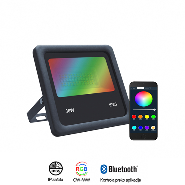 Led reflektor FL30W RGB/WW/CW Bluetooth Dawn 250280