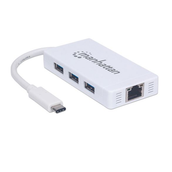 USB hub USB-C 3xUSB 3.1 Gigabit Ethernet Manhattan 1061450