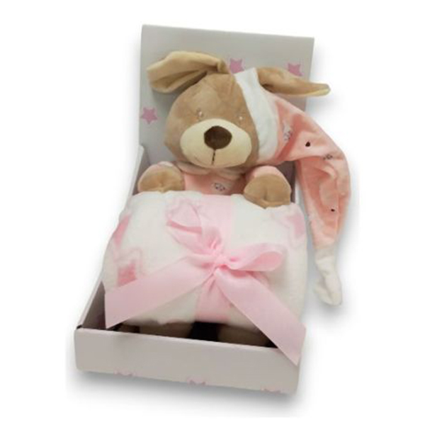 Set igračka i ćebence Sleepy bear Pink BBO20TB0167-2PINK