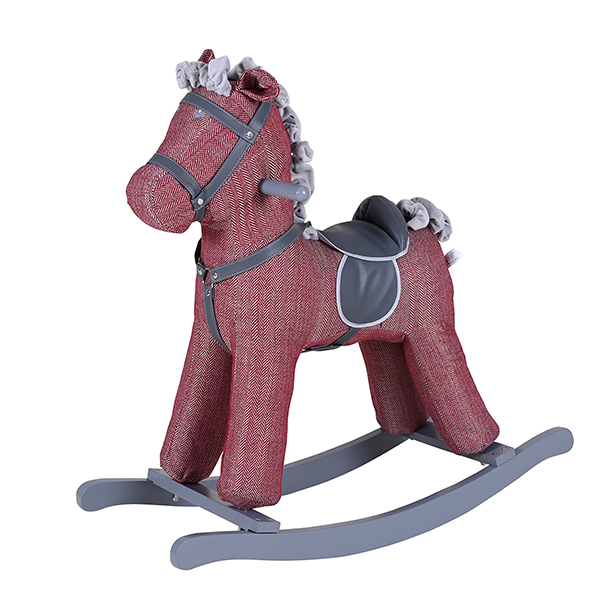 Konjić  Šećerko na ljuljanje sa sedlom sa zvučnim efektom crveni Knorr 405112