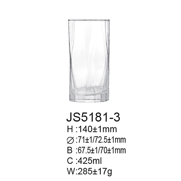 Staklena čaša za vodu,duga pića, koktele,nes kafu 425 ml 6/1 JS5181-3