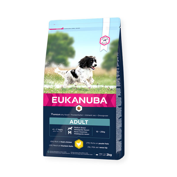 Hrana za pse srednjih rasa piletina 2kg Adult Eukanuba EUK4006014