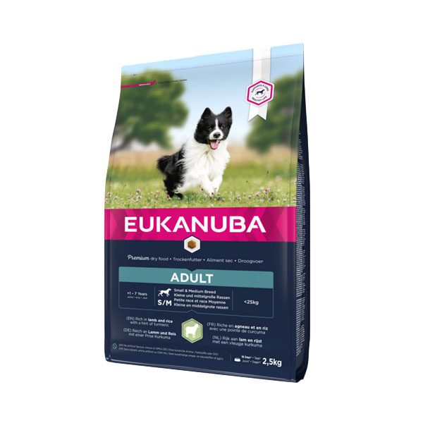 Hrana za pse malih i srednjih rasa Jagnjetina pirinač 2,5kg Adult Eukanuba EUK4006006