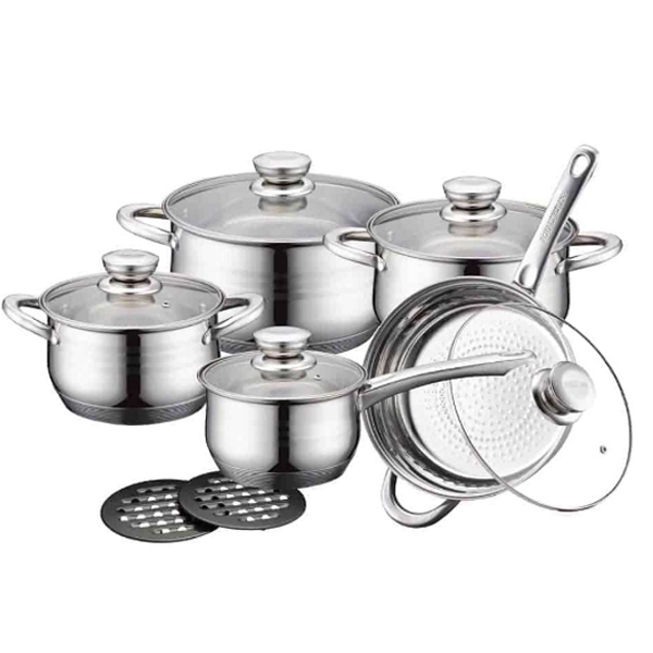 Šerpe sa poklopcem set 12 delova Inox Royalty RL1232-12