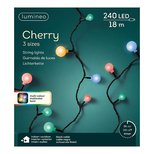 Spoljašnje Led novogodišnje lampice Cherry 18m 240 multikolor Lumineo 494660