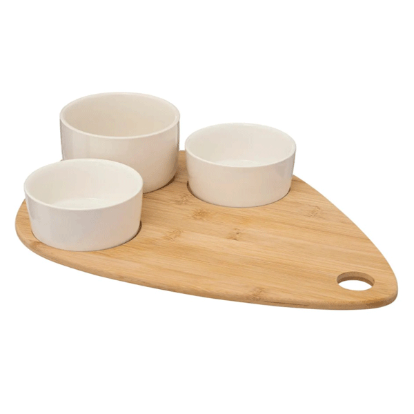 Set za predjelo 4 dela beli porcelan bambus Secret de Gourmet 196388A