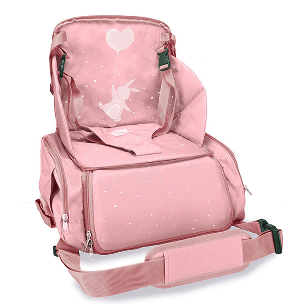 Stolica za hranjenje i torba Asalvo Go anywhere booster Sushi Pink 20758