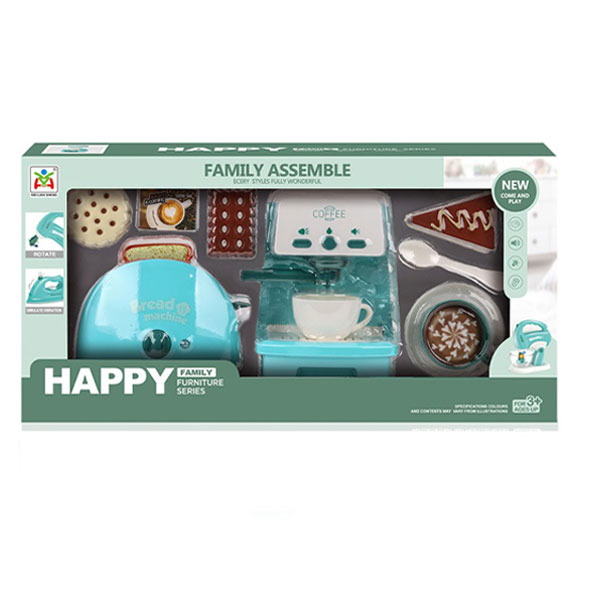 Set aparat za kafu i toster sa svetlosnim i zvučnim efekte Happy Family 110477