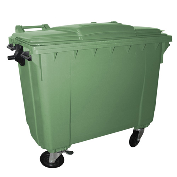 Plastični kontejner 770l ravan poklopac zelena 6011-7