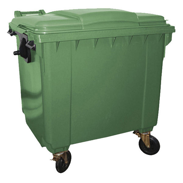 Plastični kontejner 1100l ravan poklopac zelena 6011-10
