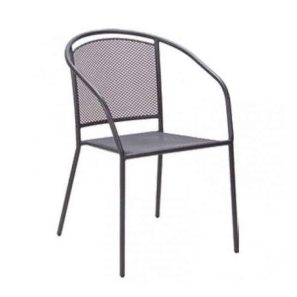 Baštenska stolica metalna Arko sa naslonom za ruke siva 051116-609164