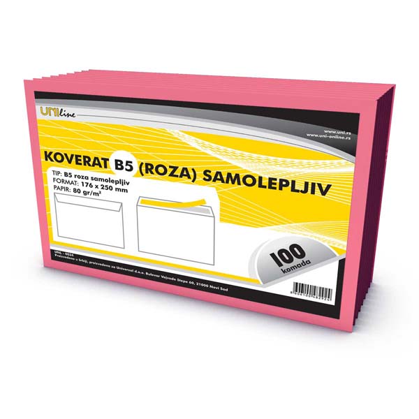 Koverte roze samolepljive 0034 Uni Line 04696