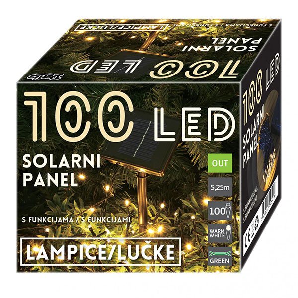 Novogodišnja rasveta 100 LED solarni panel 52-541000