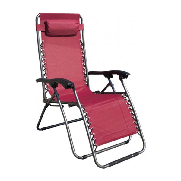 Baštenska podesiva stolica sa jastukom Messina crvena 055680-804234